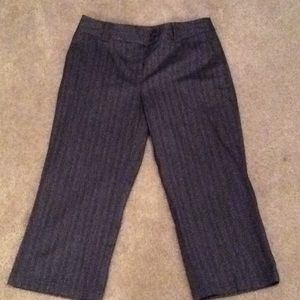 Grey pinstriped Capri pants